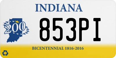 IN license plate 853PI