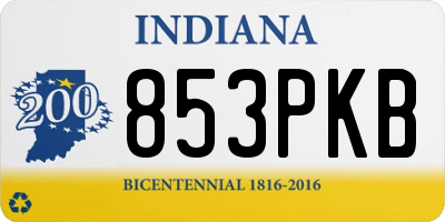IN license plate 853PKB