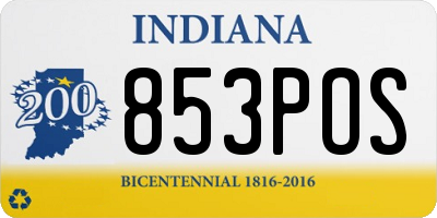 IN license plate 853POS