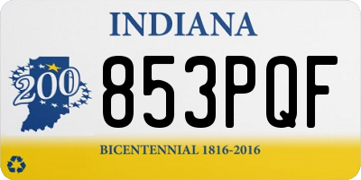 IN license plate 853PQF