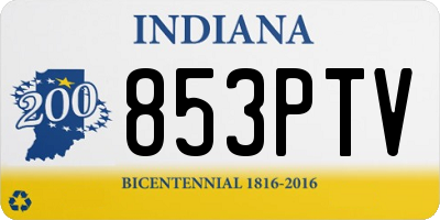 IN license plate 853PTV