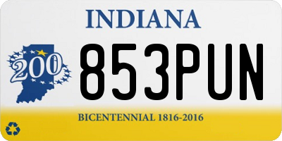 IN license plate 853PUN
