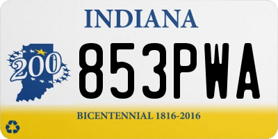 IN license plate 853PWA