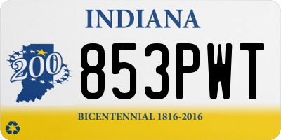 IN license plate 853PWT