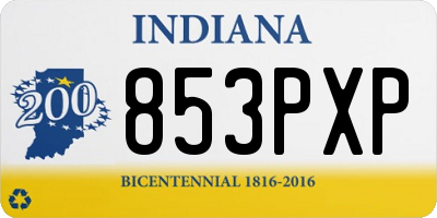 IN license plate 853PXP