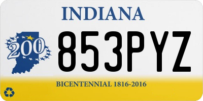IN license plate 853PYZ