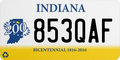 IN license plate 853QAF