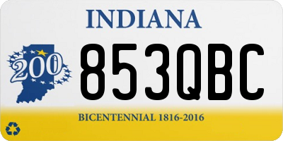 IN license plate 853QBC
