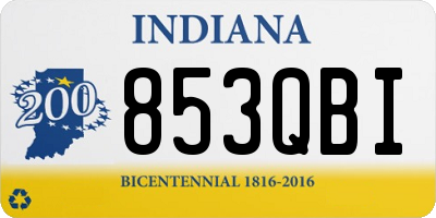 IN license plate 853QBI