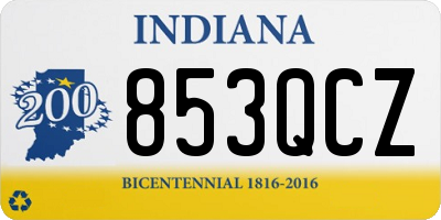 IN license plate 853QCZ