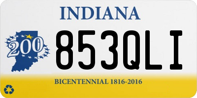 IN license plate 853QLI