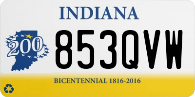 IN license plate 853QVW