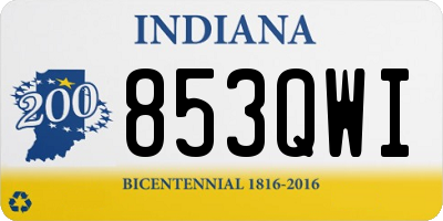 IN license plate 853QWI