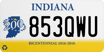 IN license plate 853QWU