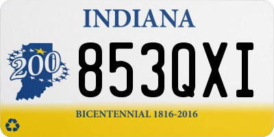 IN license plate 853QXI