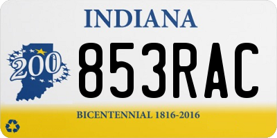 IN license plate 853RAC