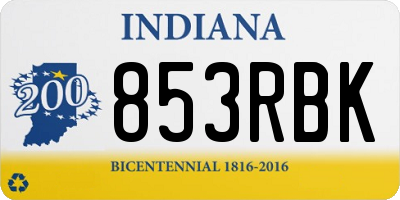 IN license plate 853RBK
