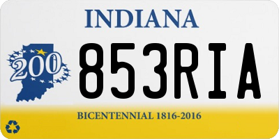 IN license plate 853RIA