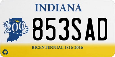 IN license plate 853SAD