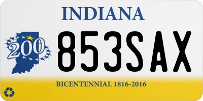 IN license plate 853SAX