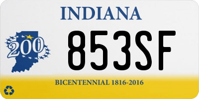 IN license plate 853SF
