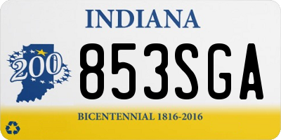 IN license plate 853SGA