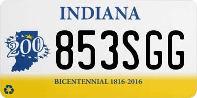 IN license plate 853SGG