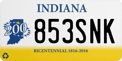 IN license plate 853SNK