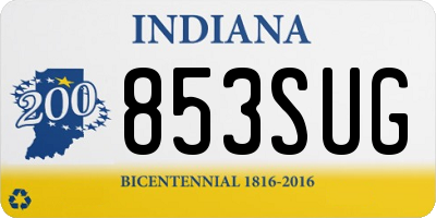 IN license plate 853SUG