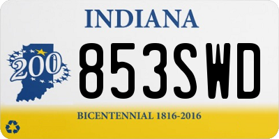 IN license plate 853SWD
