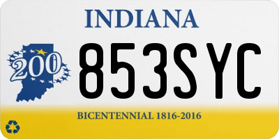 IN license plate 853SYC