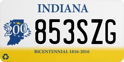 IN license plate 853SZG
