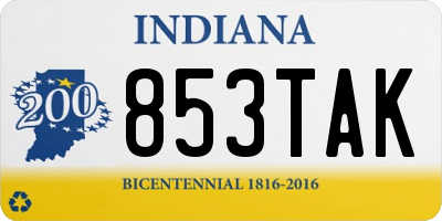 IN license plate 853TAK