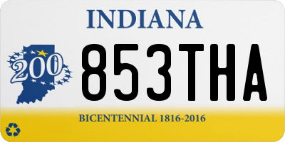 IN license plate 853THA