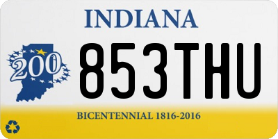 IN license plate 853THU