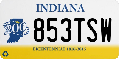 IN license plate 853TSW