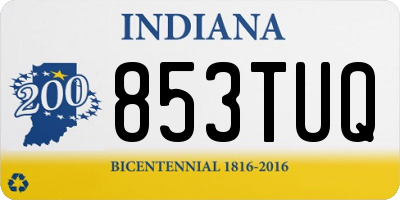 IN license plate 853TUQ
