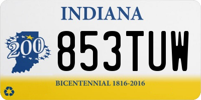 IN license plate 853TUW
