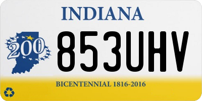 IN license plate 853UHV