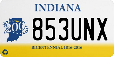 IN license plate 853UNX