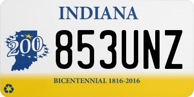 IN license plate 853UNZ
