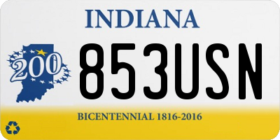 IN license plate 853USN