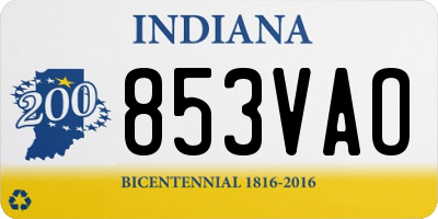 IN license plate 853VAO