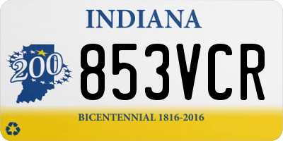 IN license plate 853VCR