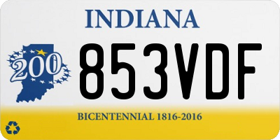 IN license plate 853VDF