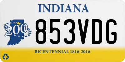 IN license plate 853VDG