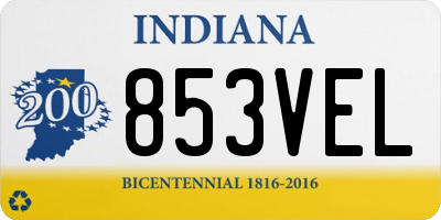 IN license plate 853VEL