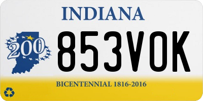 IN license plate 853VOK