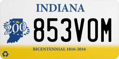IN license plate 853VOM