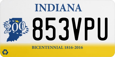IN license plate 853VPU